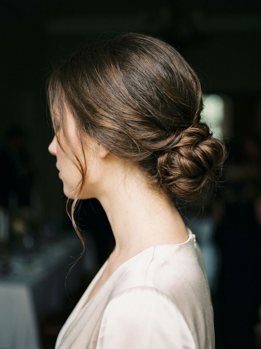 Romantischer Low Bun - Abschlussball Frisuren mittellang